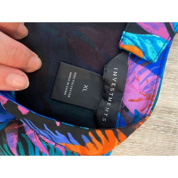 Investments Sleeveless Tropical Multicolor High-Neck Dress, Size XL - Picture 6 of 9